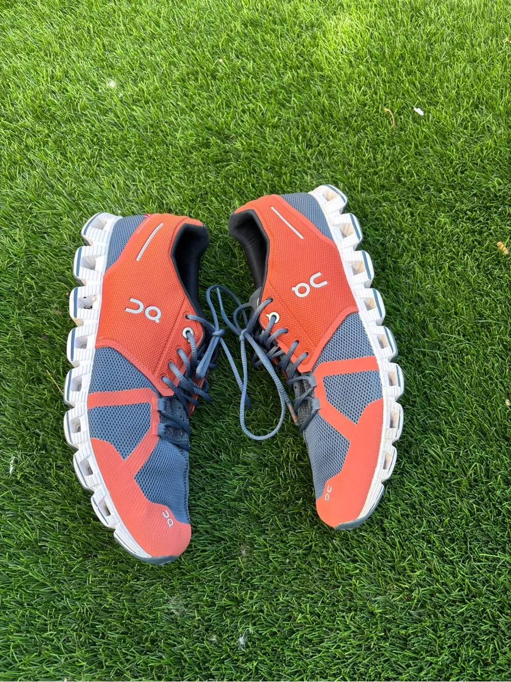 On Running Men's Athletic Shoes in Orange and Gray